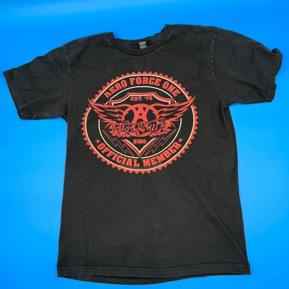 Aerosmith Aero Force One Official Member T Shirt Black Size S - Picture 1 of 3